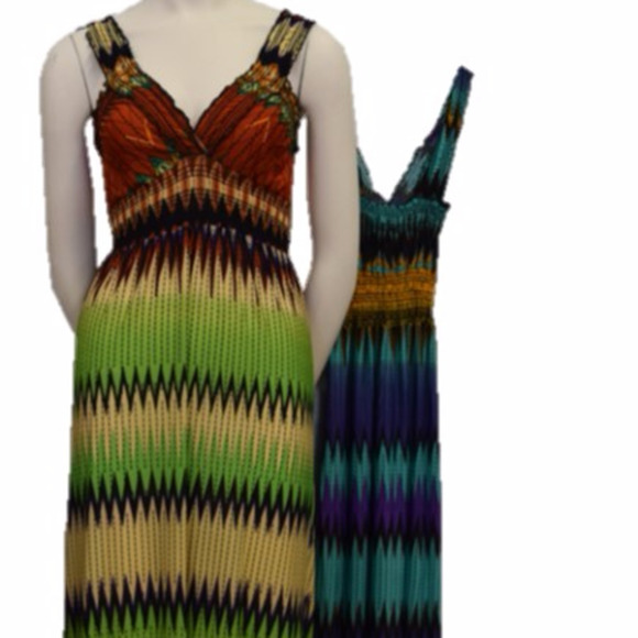 NWT Contemporary Print V Neck Maxi Dress - Picture 1 of 2